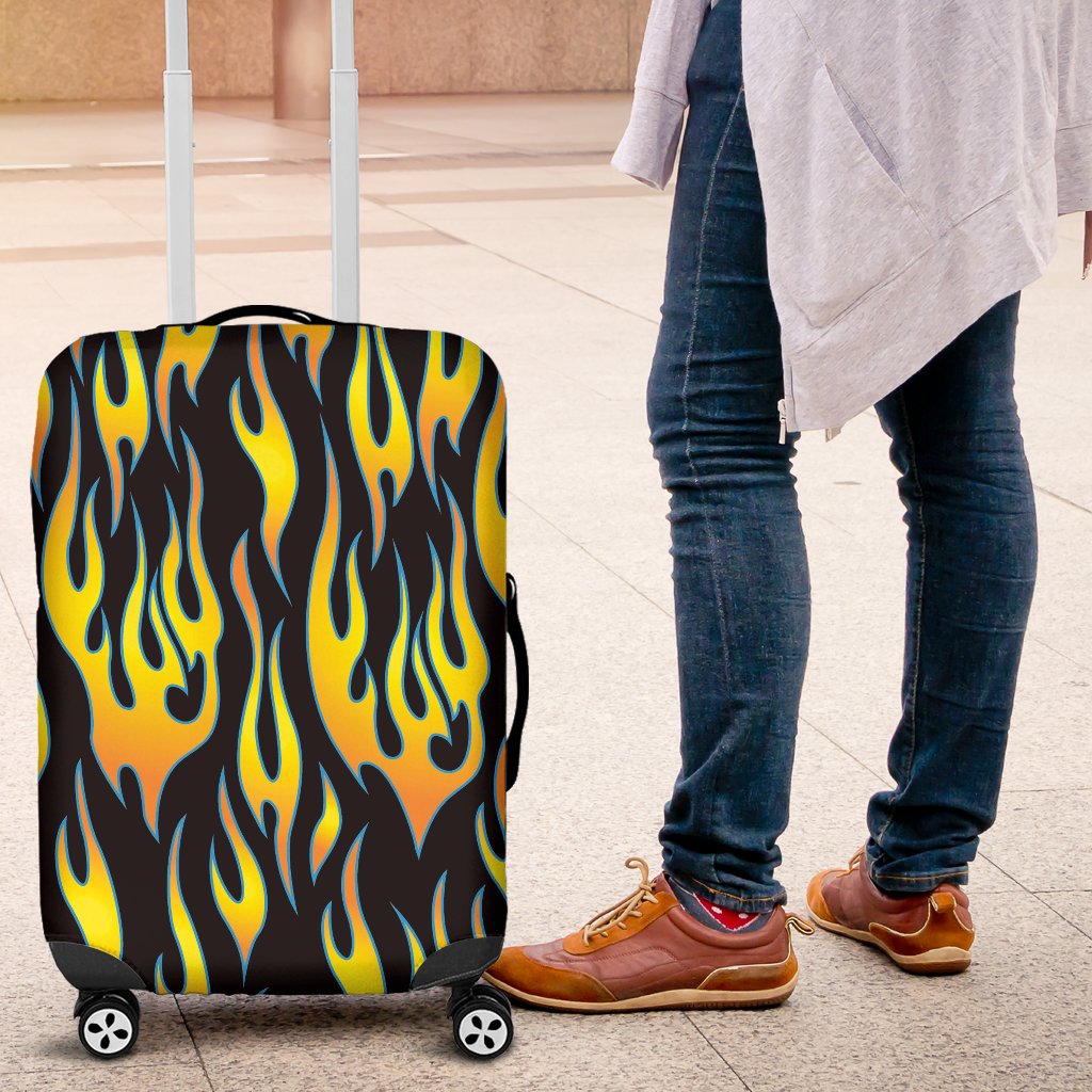 Flame Fire Yellow Pattern Luggage Cover Protector