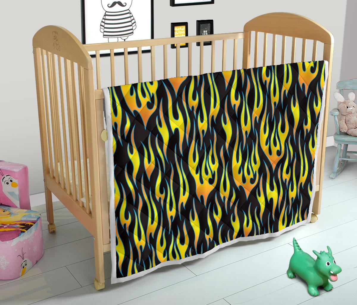 Flame Fire Yellow Pattern Premium Quilt-JTAMIGO.COM