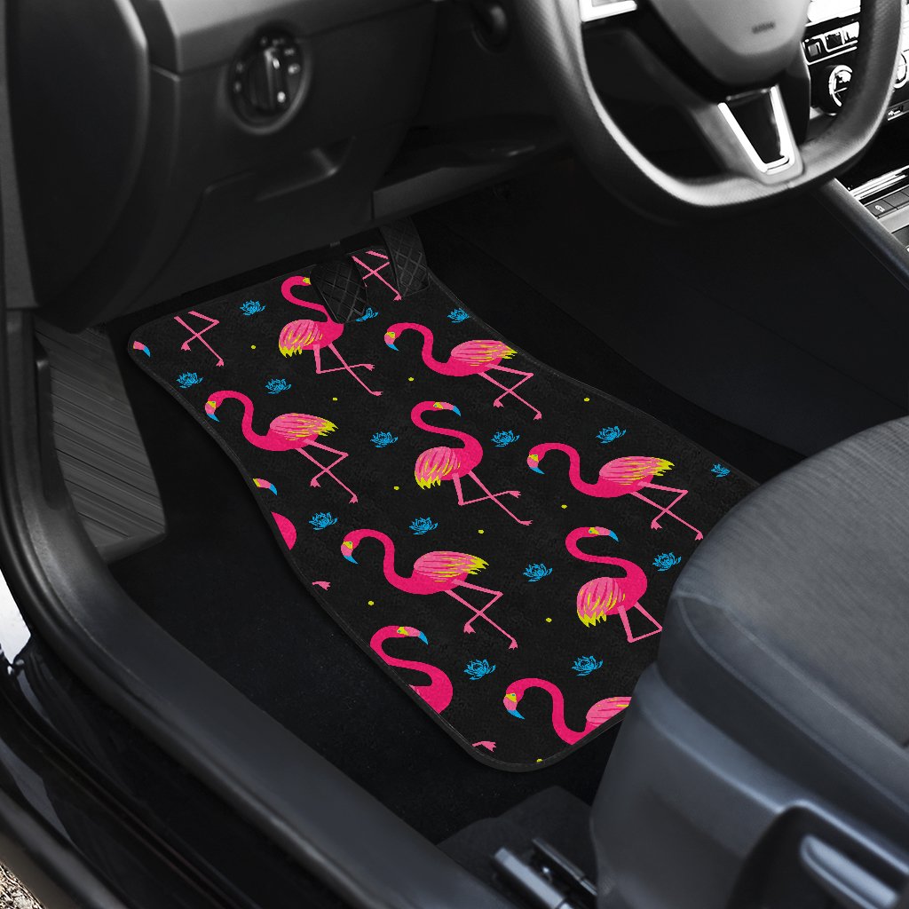 Flamingo Pink Neon Print Pattern Car Floor Mats