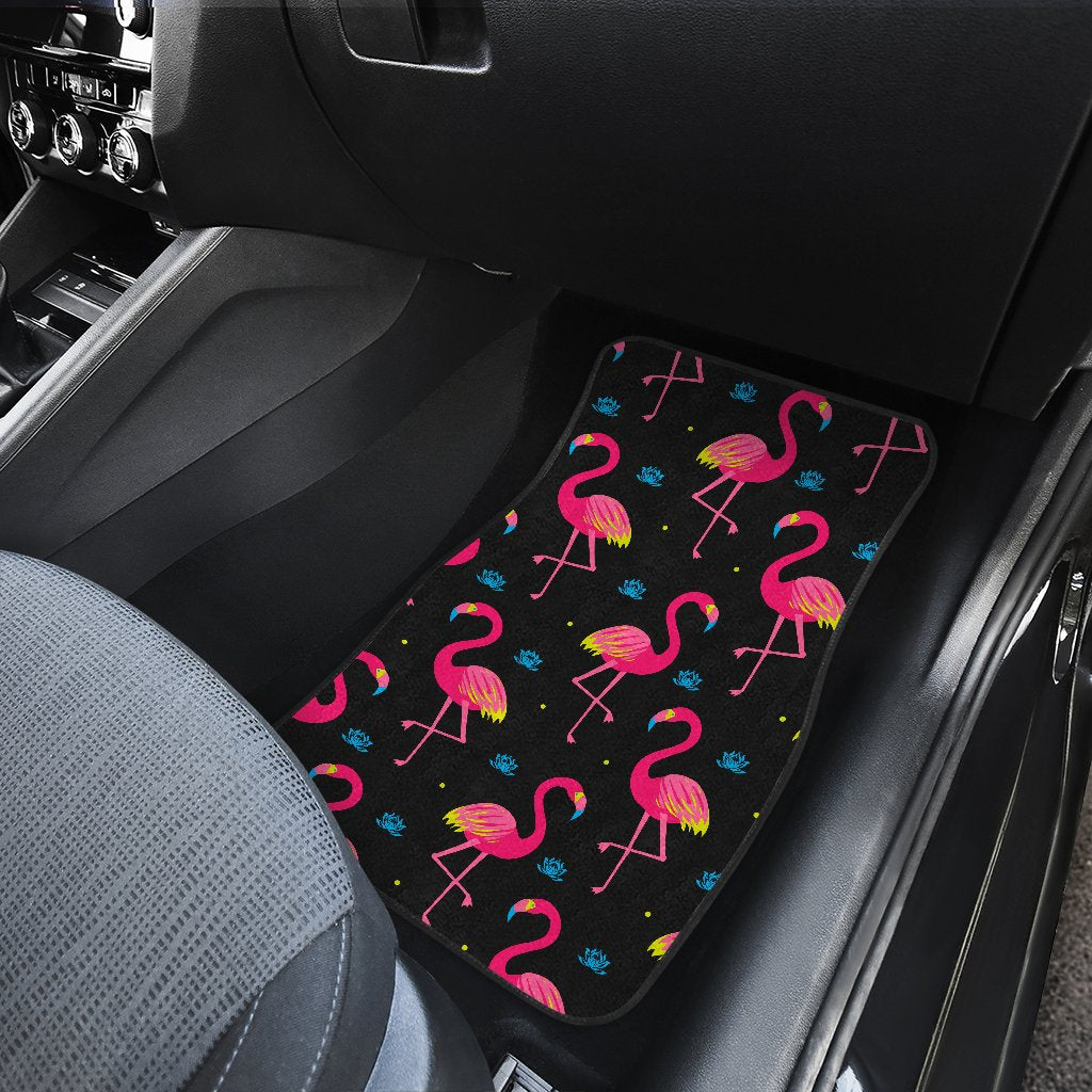 Flamingo Pink Neon Print Pattern Car Floor Mats