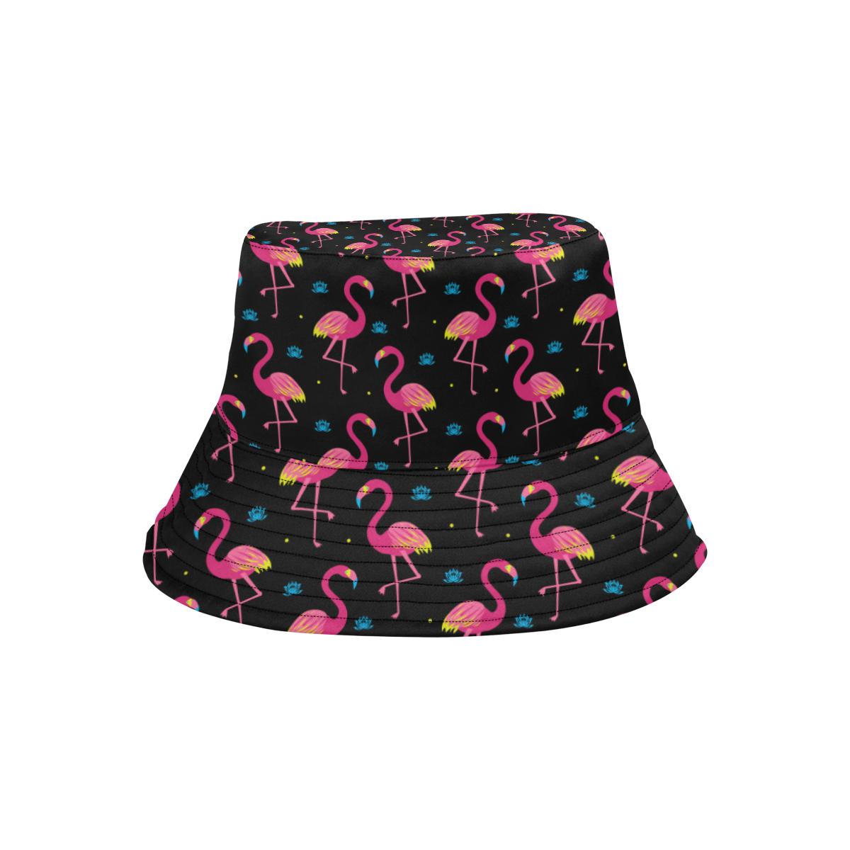 Flamingo Pink Neon Print Pattern Unisex Bucket Hat