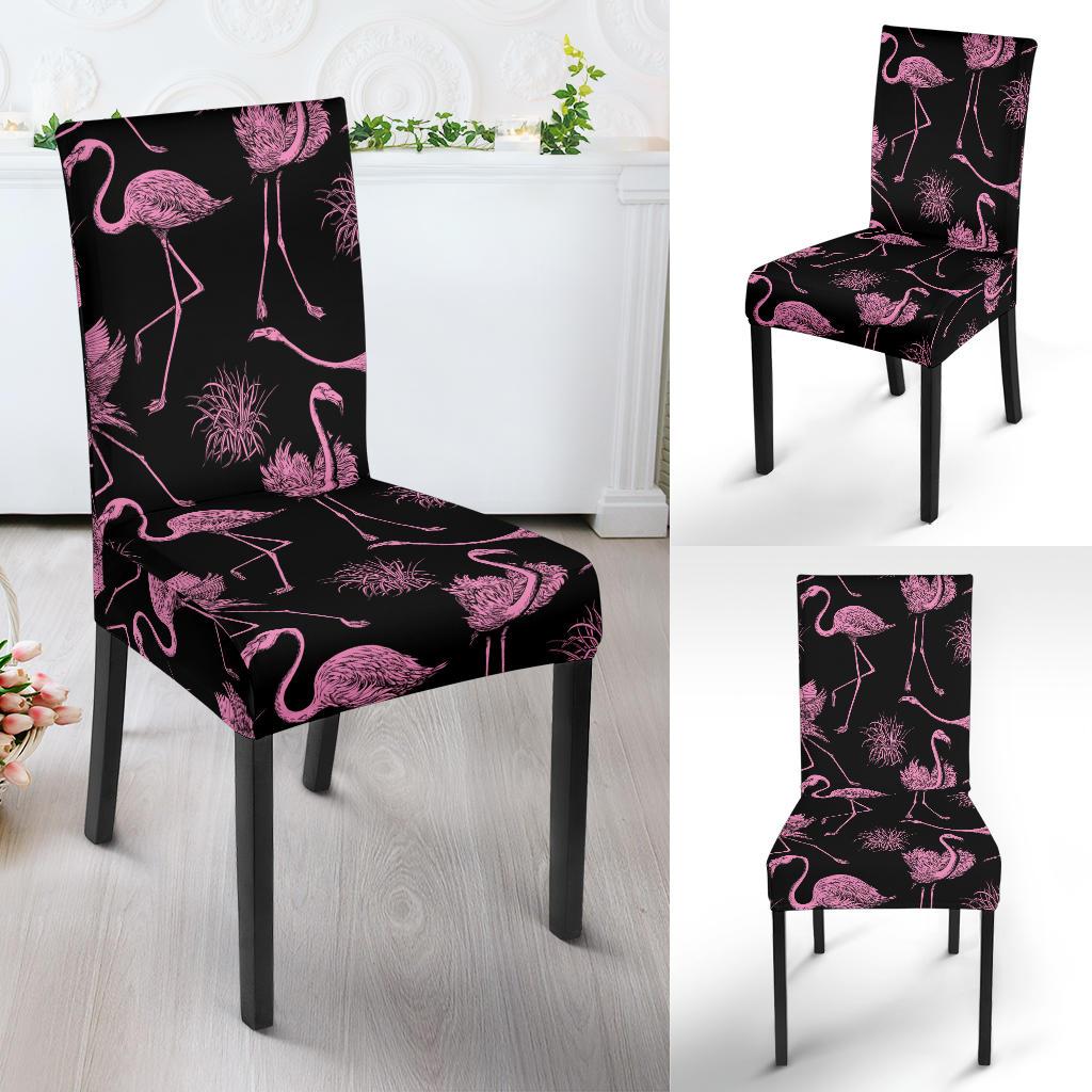 Flamingo Pink Print Pattern Dinning Chair Slipper-JTAMIGO.COM