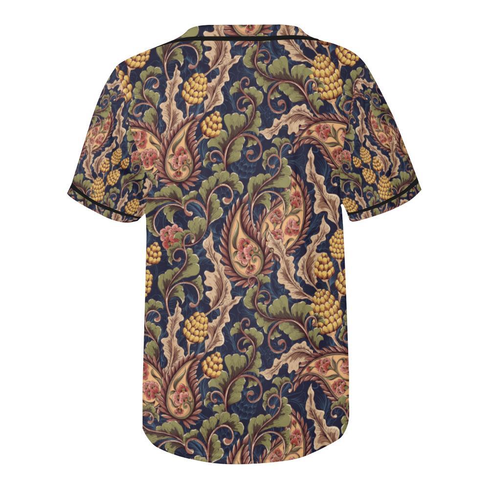 Floral Vintage Classic Print Baseball Jersey-JTAMIGO.COM