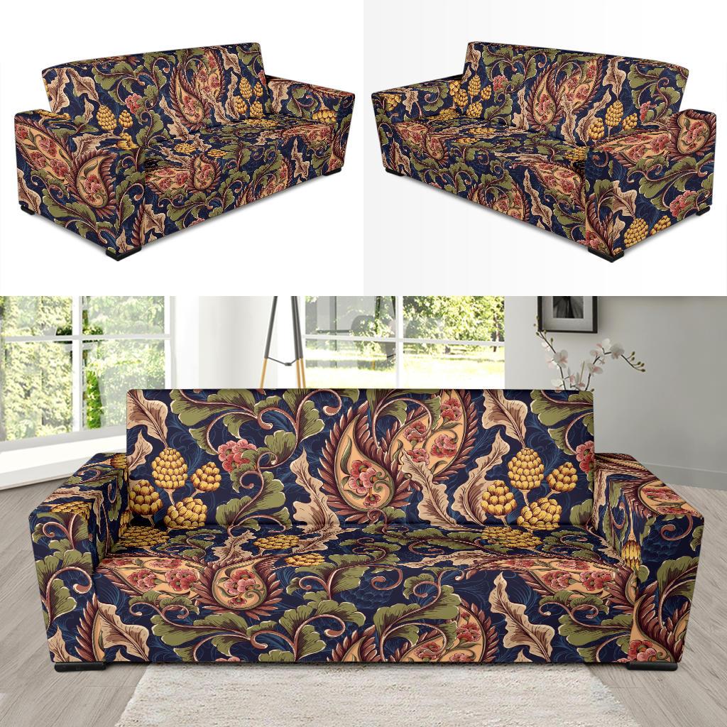 Floral Vintage Classic Print Sofa Slipcover-JTAMIGO.COM