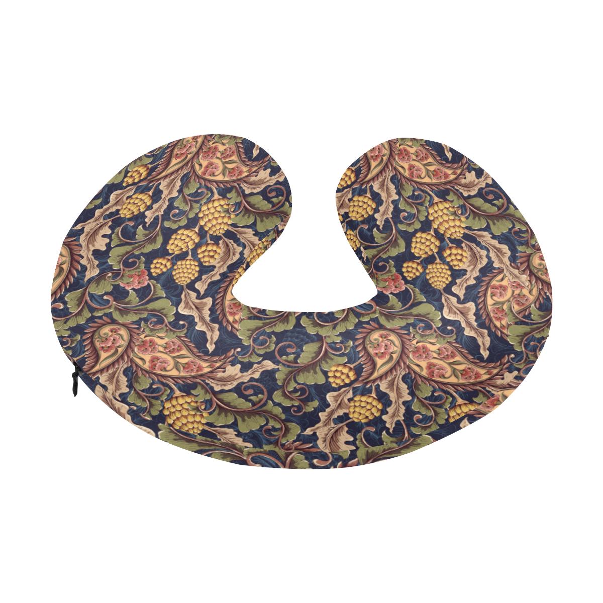 Floral Vintage Classic Print U-Shaped Travel Neck Pillow-JTAMIGO.COM
