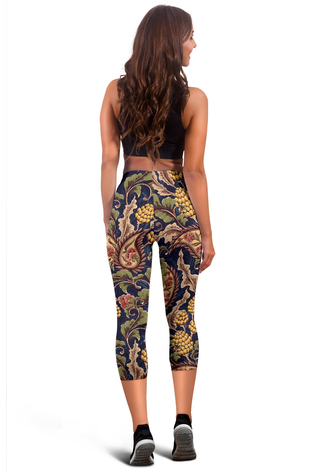 Floral Vintage Classic Print Women Capris