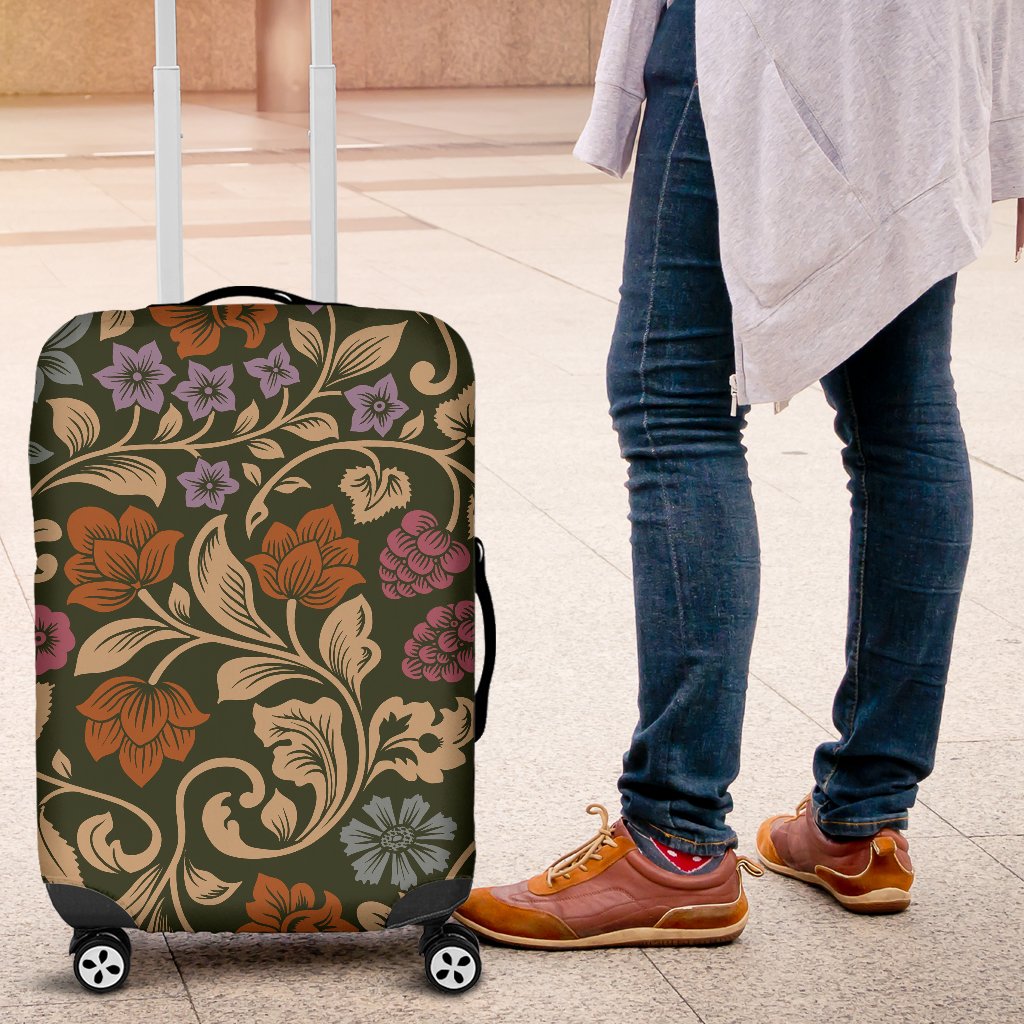 Floral Vintage Print Pattern Luggage Cover Protector