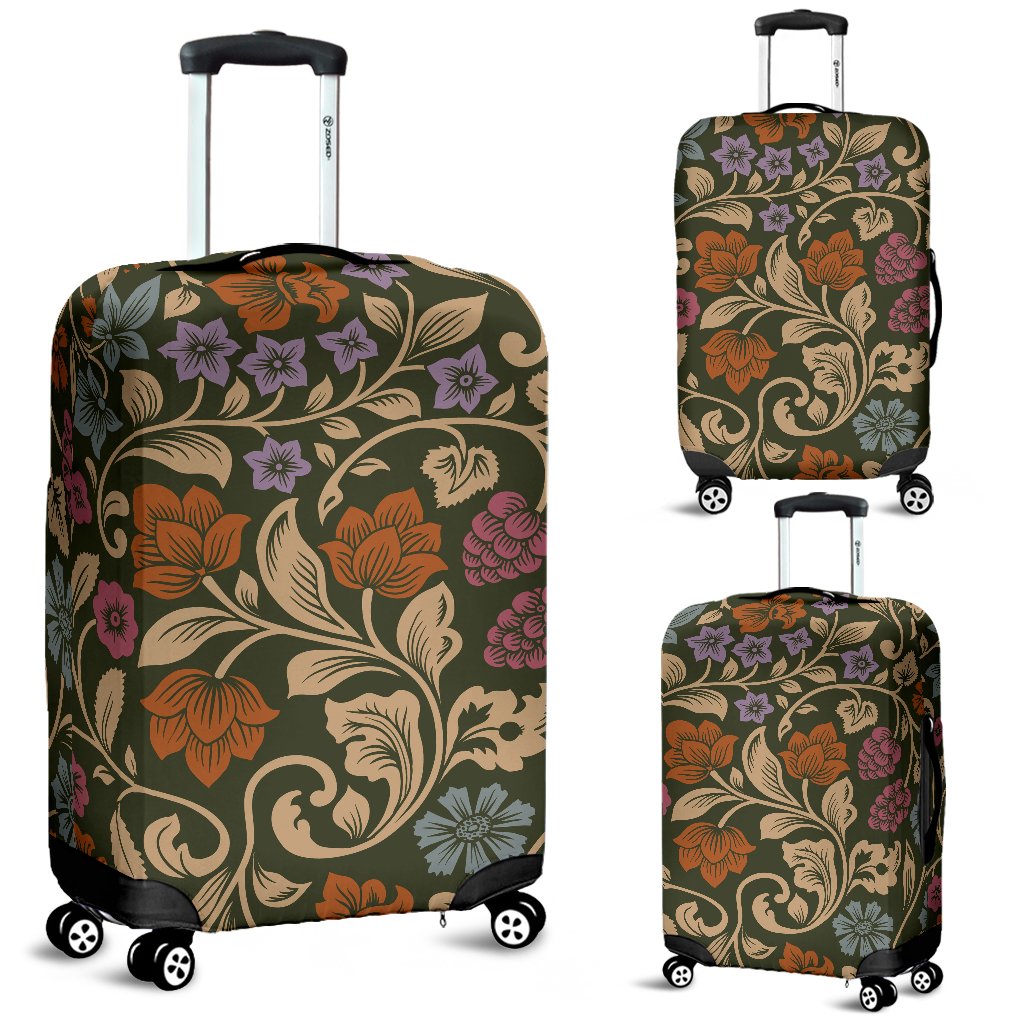 Floral Vintage Print Pattern Luggage Cover Protector