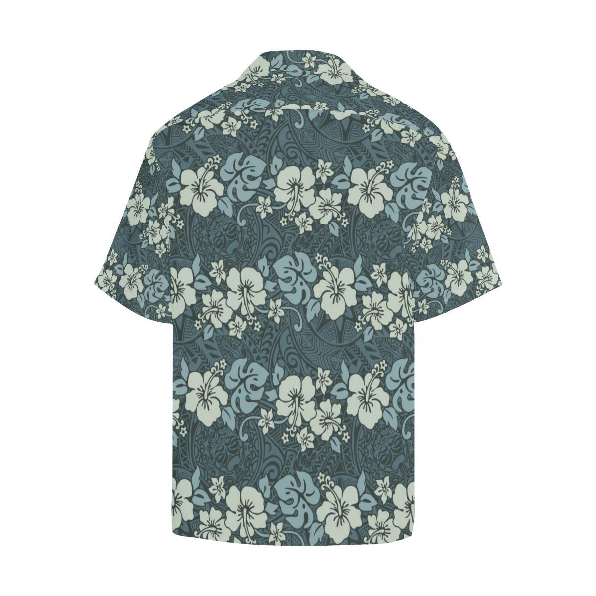 Flower Hawaiian Hibiscus Style Print Pattern Men Aloha Hawaiian Shirt