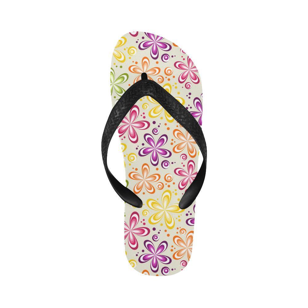 Flower Power Colorful Design Print Flip Flops-JTAMIGO.COM