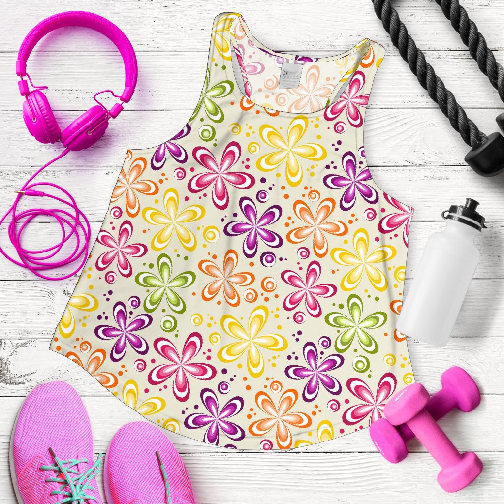 Flower Power Colorful Design Print Women Racerback Tank Top