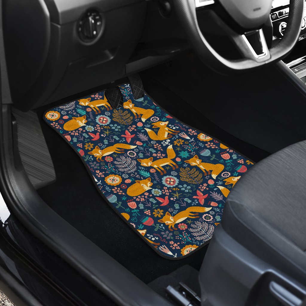 Fox Cute Jungle Print Pattern Car Floor Mats