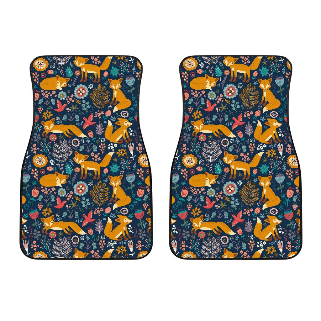 Fox Cute Jungle Print Pattern Car Floor Mats