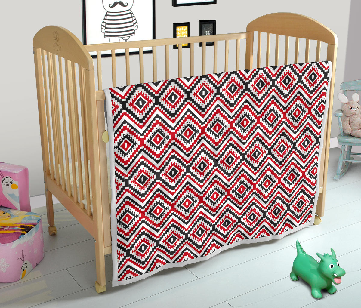 Native American Themed Tribal Print Quilt Bedspread
