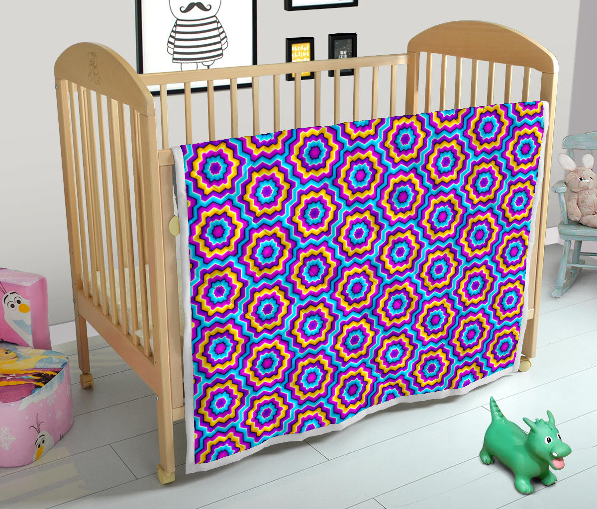 Optical illusion Techno Movement Quilt Bedspread