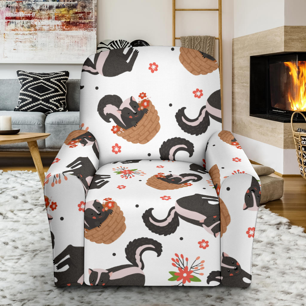 Skunk Print Design LKS304 Recliner Slipcover with Pocket