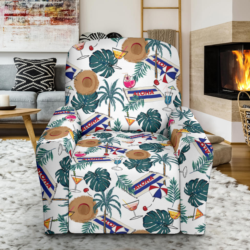 Aloha Hawaii Beach Pattern Print Design 04 Recliner Slipcover with Pocket