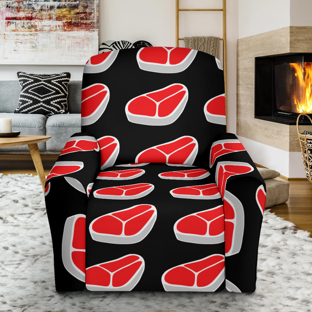 Steak Print Design LKS303 Recliner Slipcover with Pocket