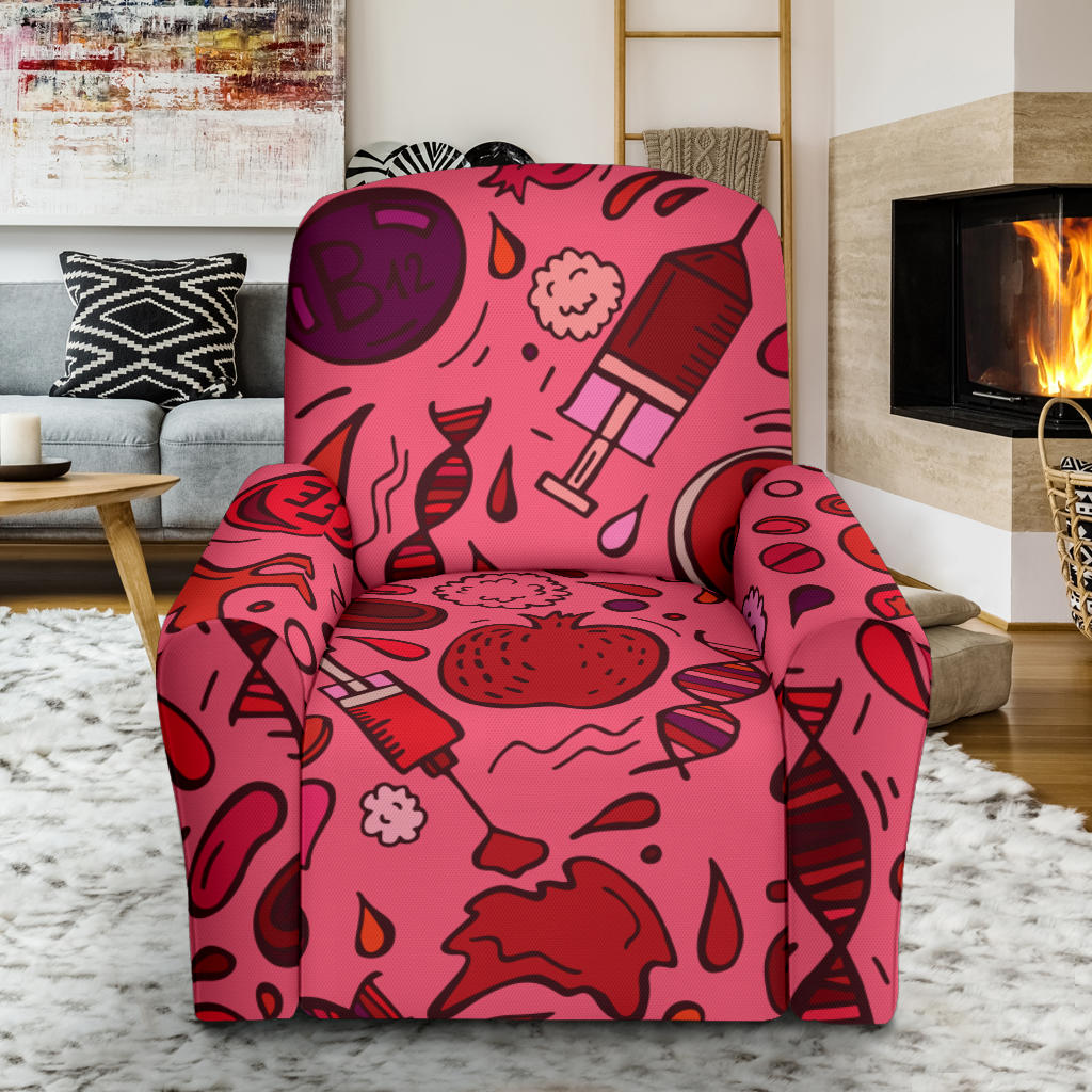 Phlebotomist Pattern Print Design A01 Recliner Slipcover with Pocket