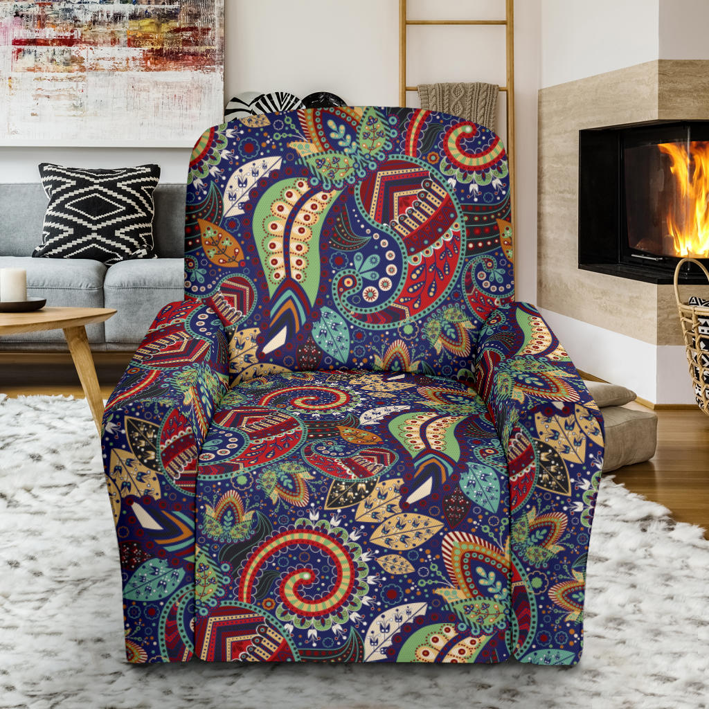 Paisley Boho Pattern Print Design A03 Recliner Slipcover with Pocket