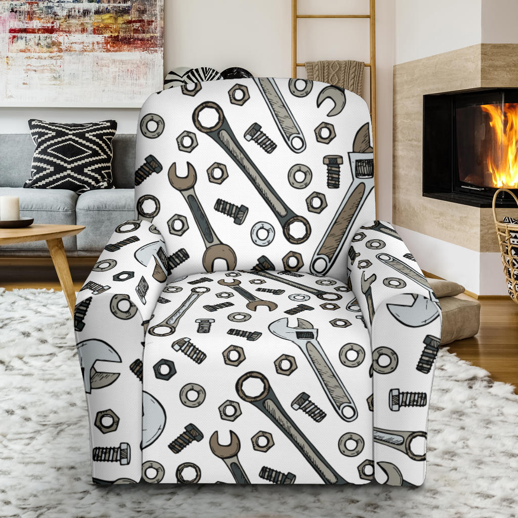 Mechanic Pattern Print Design 03 Recliner Slipcover with Pocket