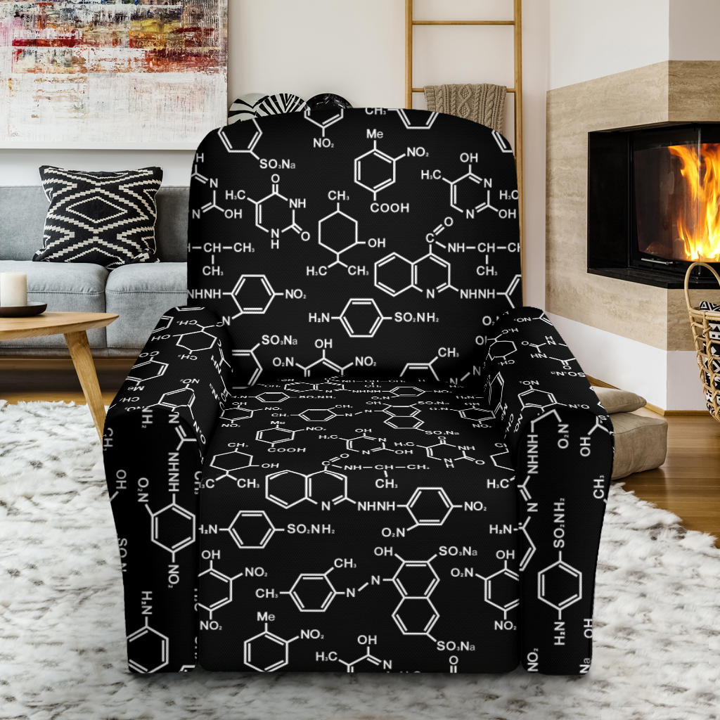Chemical Pattern Print Design 02 Recliner Slipcover with Pocket