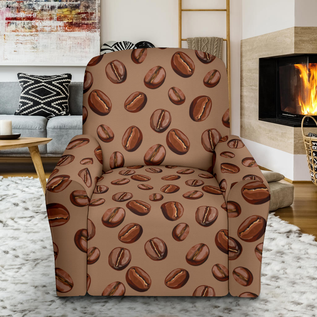Coffee Pattern Print Design 07 Recliner Slipcover with Pocket