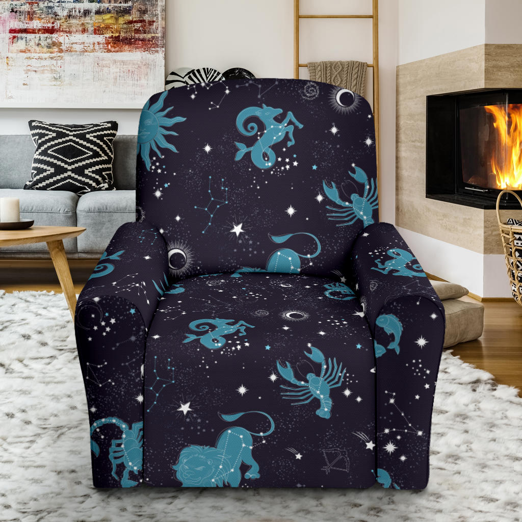 Zodiac Print Design LKS303 Recliner Slipcover with Pocket