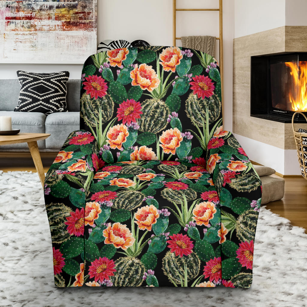Cactus Pattern Print Design 06 Recliner Slipcover with Pocket