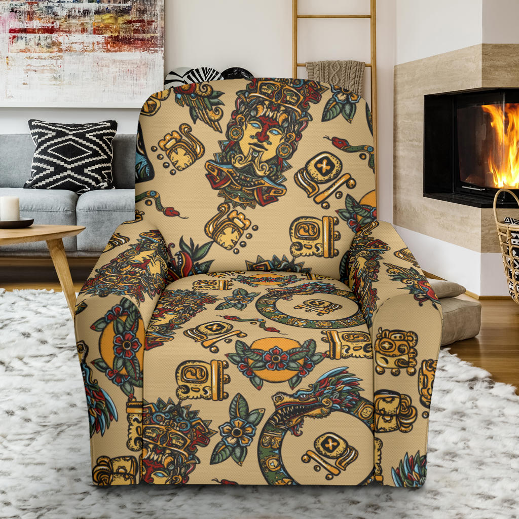 Totem Print Design LKS305 Recliner Slipcover with Pocket