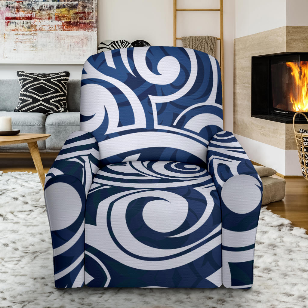 Maori Pattern Print Design 01 Recliner Slipcover with Pocket