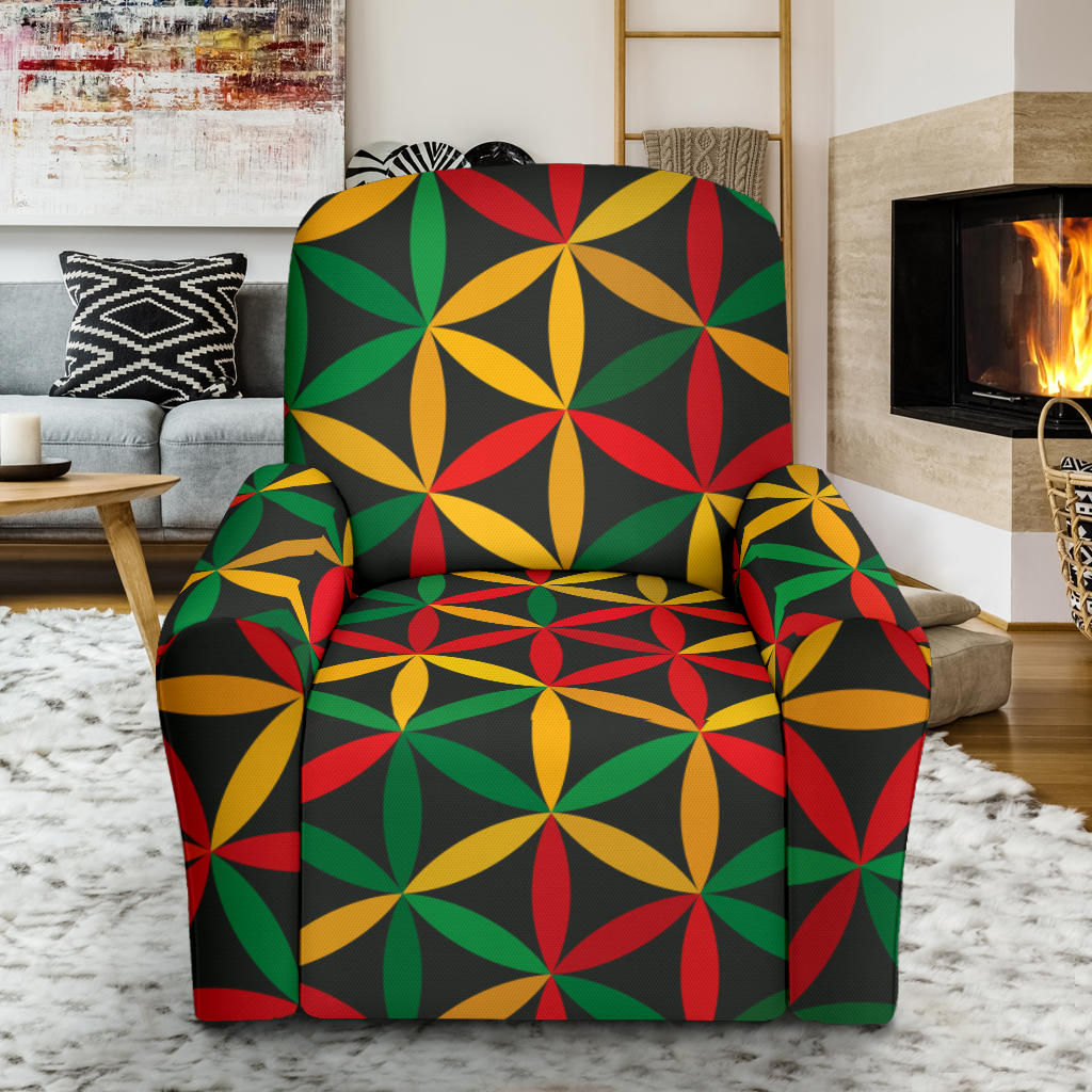 Rasta Pattern Print Design A04 Recliner Slipcover with Pocket