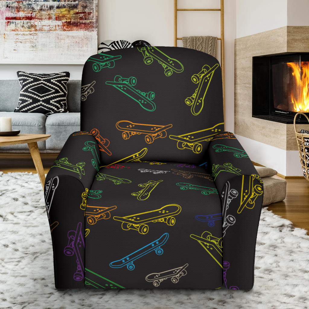Skateboard Print Design LKS301 Recliner Slipcover with Pocket