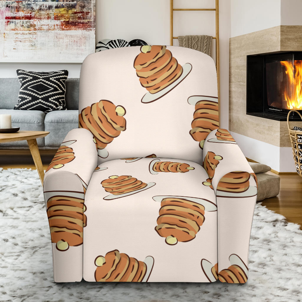Pancake Pattern Print Design A01 Recliner Slipcover with Pocket