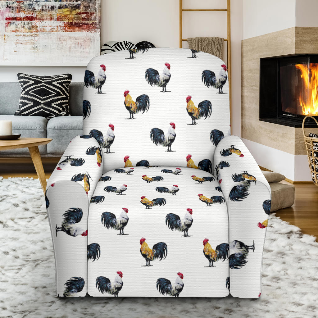 Chicken Pattern Print Design 02 Recliner Slipcover with Pocket