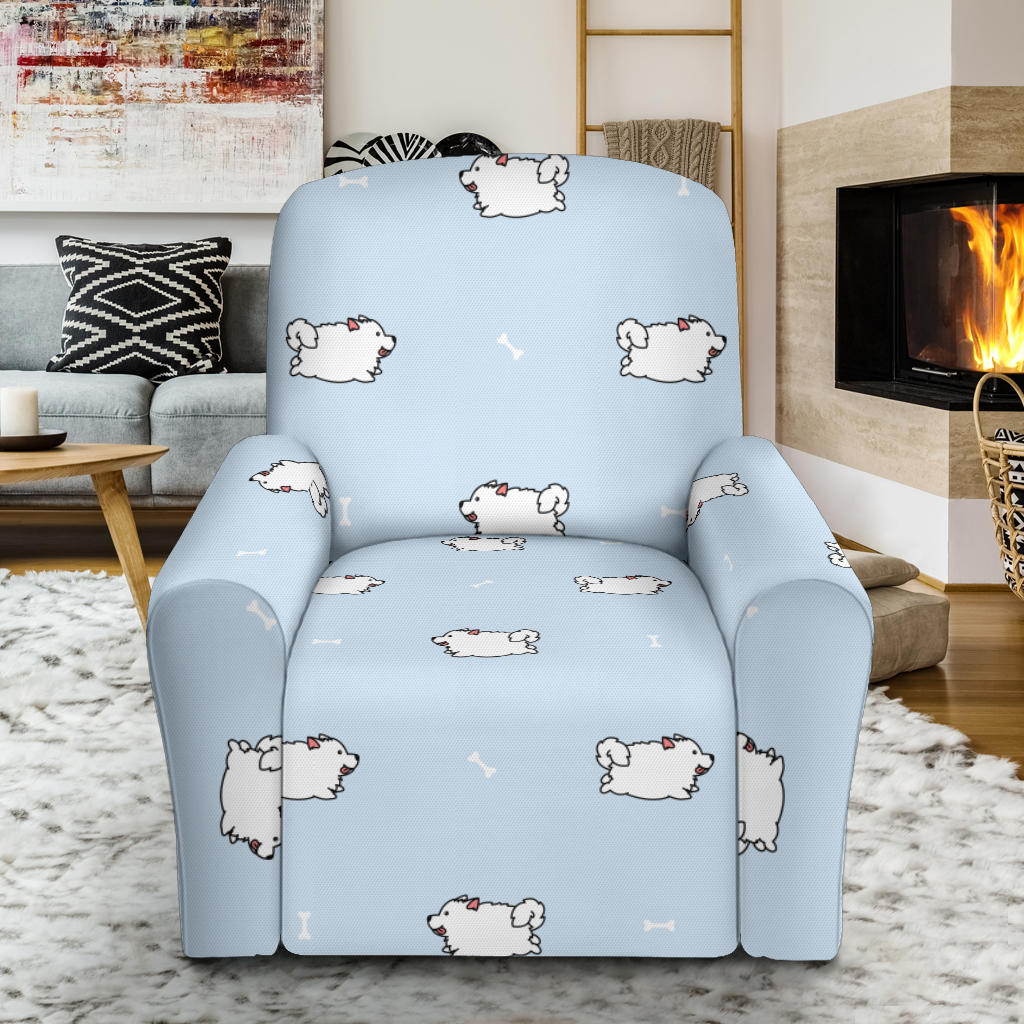 Samoyeds Print Design LKS302 Recliner Slipcover with Pocket
