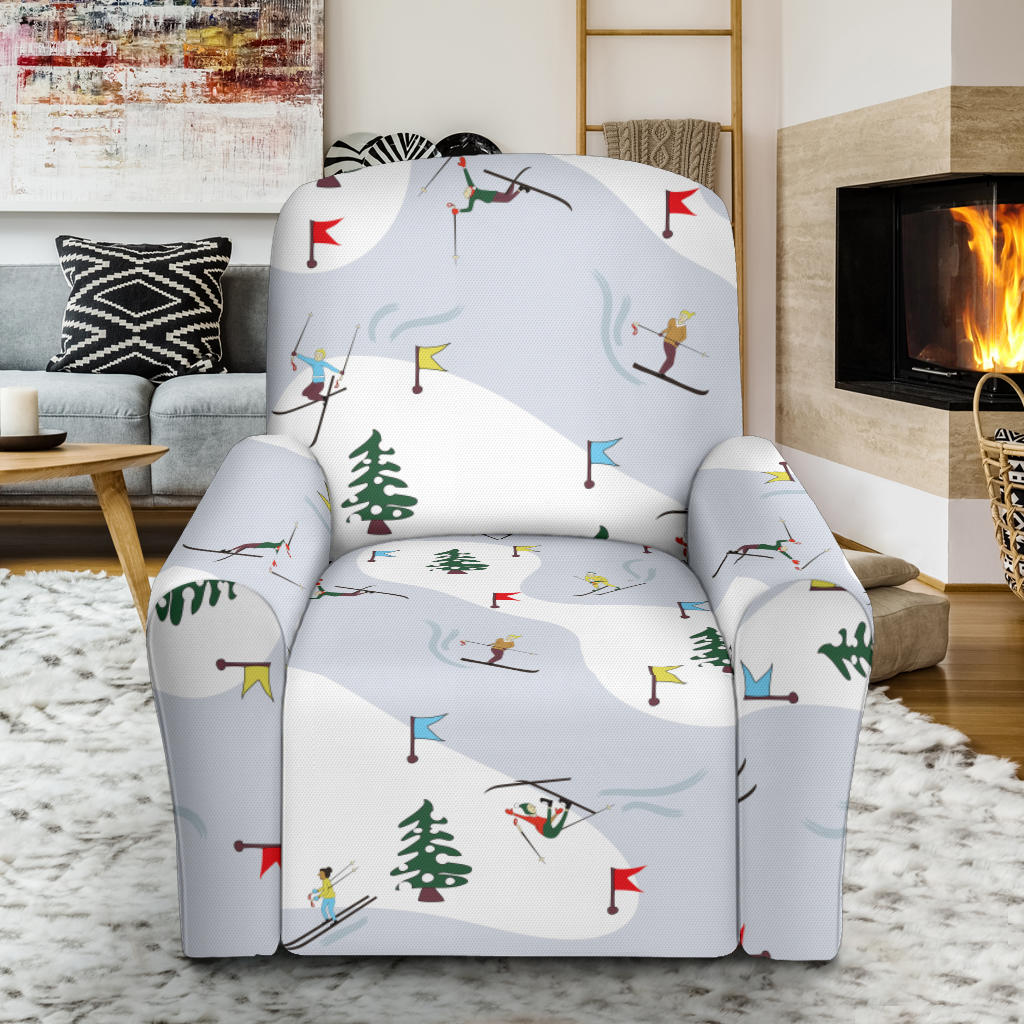 Ski Print Design LKS305 Recliner Slipcover with Pocket