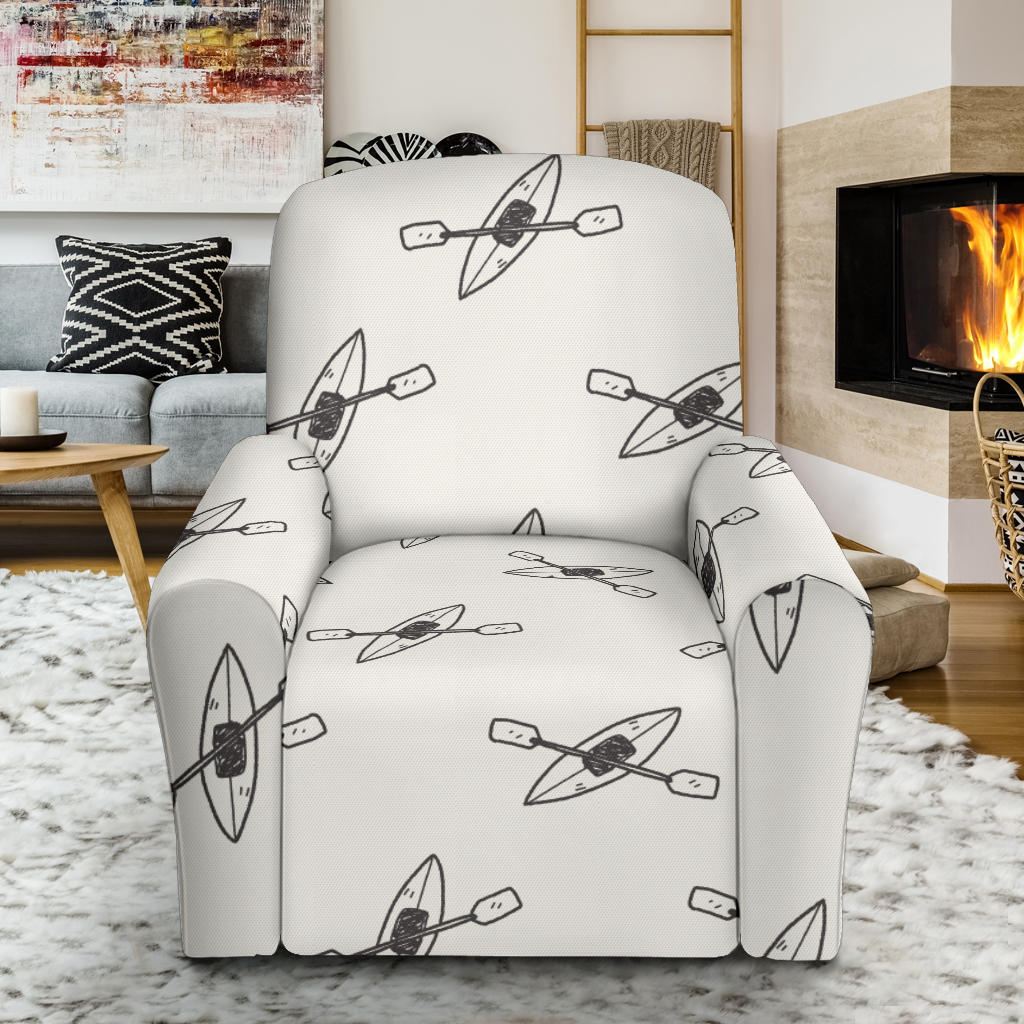 Kayak Pattern Print Design 01 Recliner Slipcover with Pocket