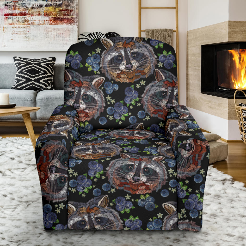 Raccoon Pattern Print Design A03 Recliner Slipcover with Pocket
