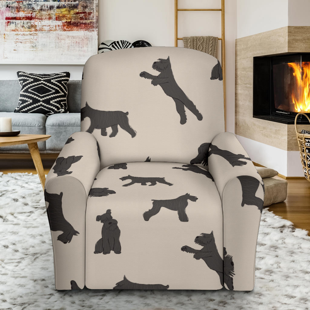 Schnauzers Pattern Print Design A06 Recliner Slipcover with Pocket