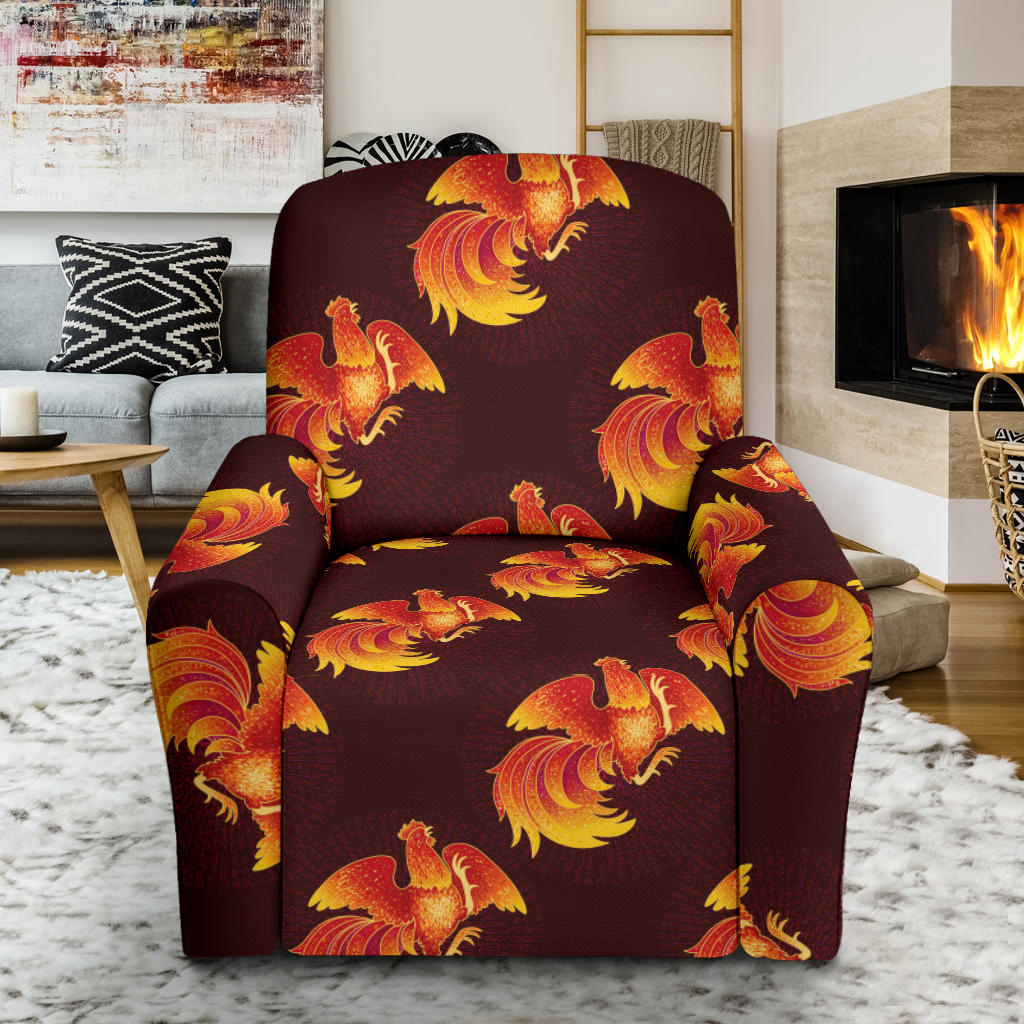 Rooster Pattern Print Design A04 Recliner Slipcover with Pocket