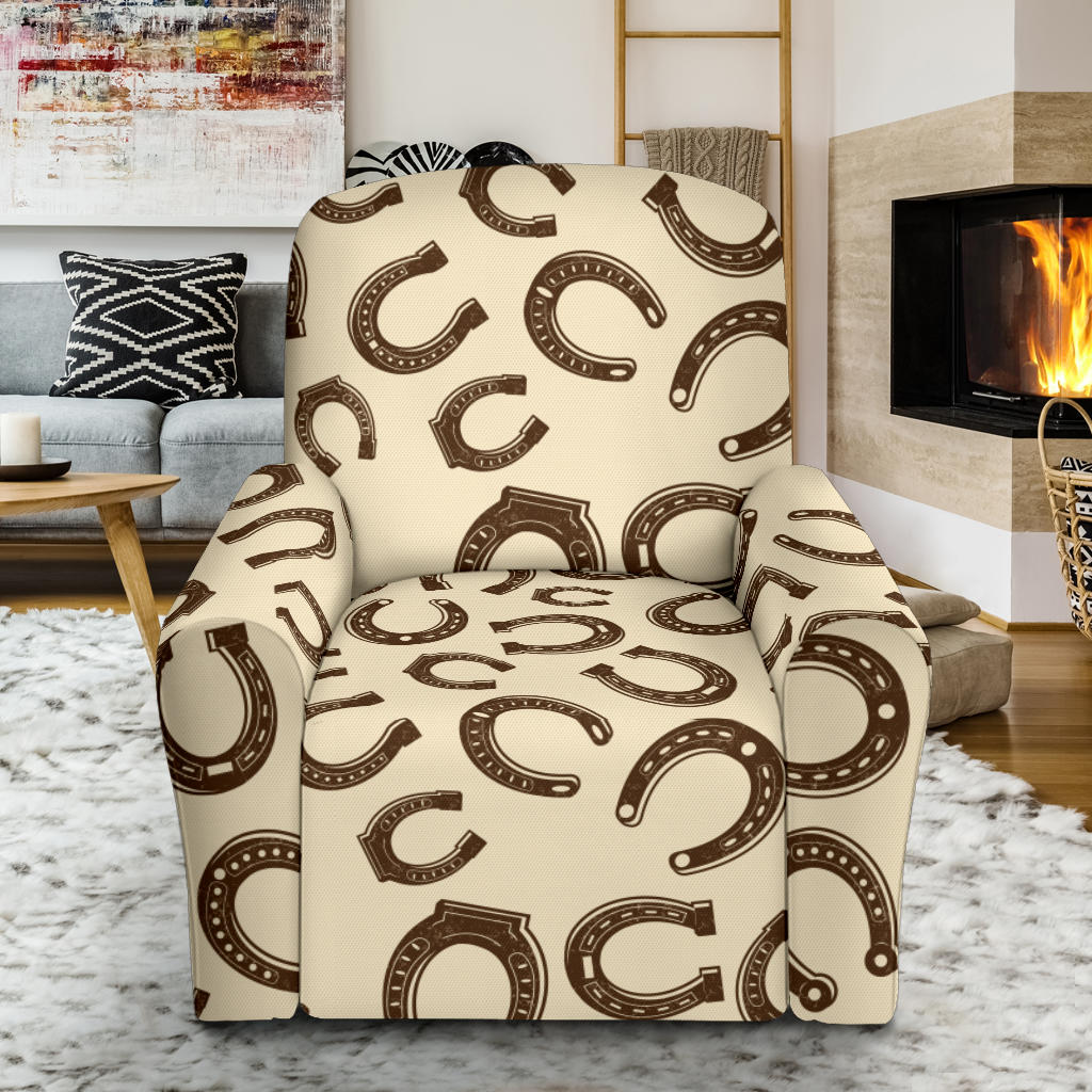 Horseshoe Print Design LKS302 Recliner Slipcover with Pocket