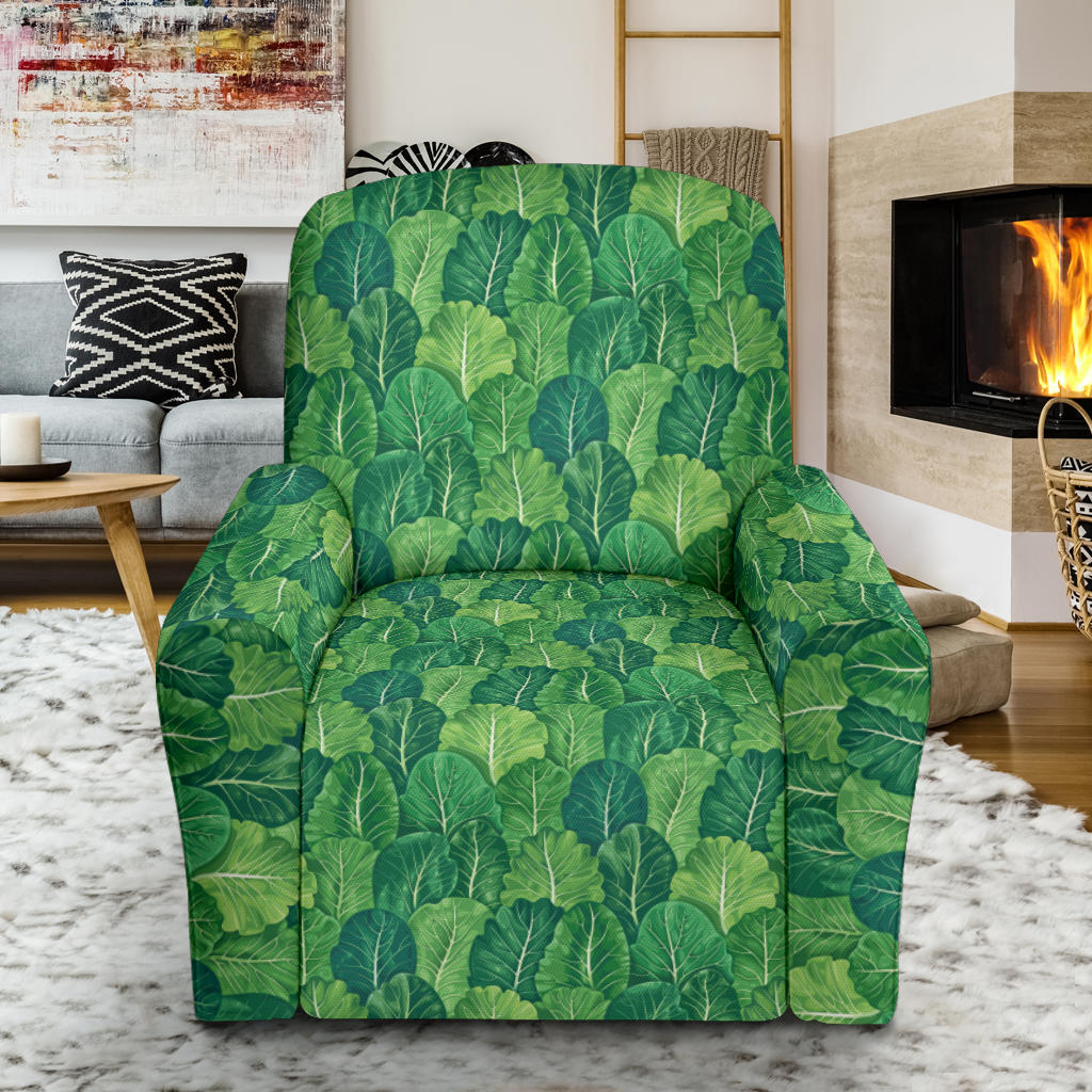 Cabbage Pattern Print Design 02 Recliner Slipcover with Pocket