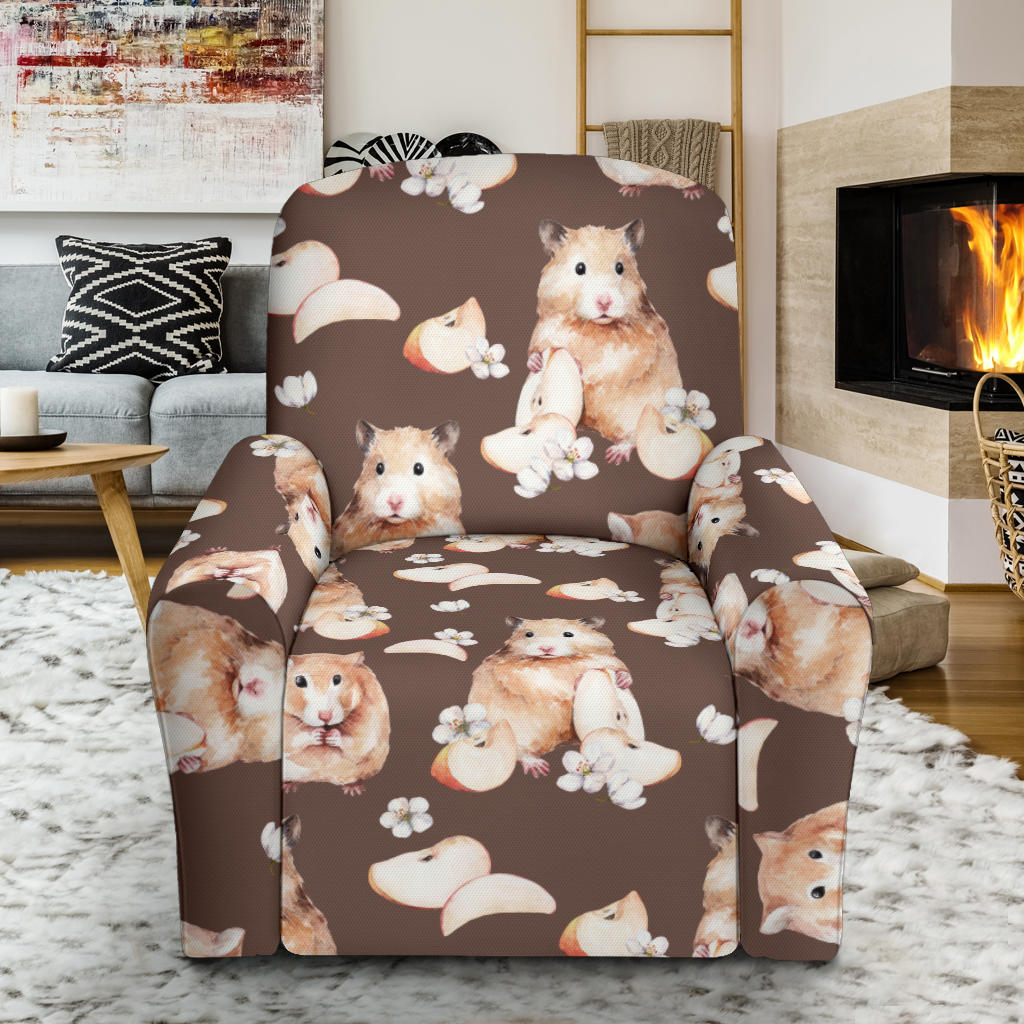 Hamster Pattern Print Design 03 Recliner Slipcover with Pocket