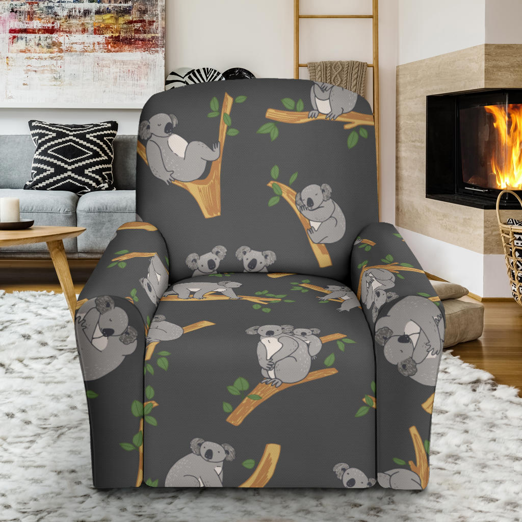 Koala Pattern Print Design 07 Recliner Slipcover with Pocket