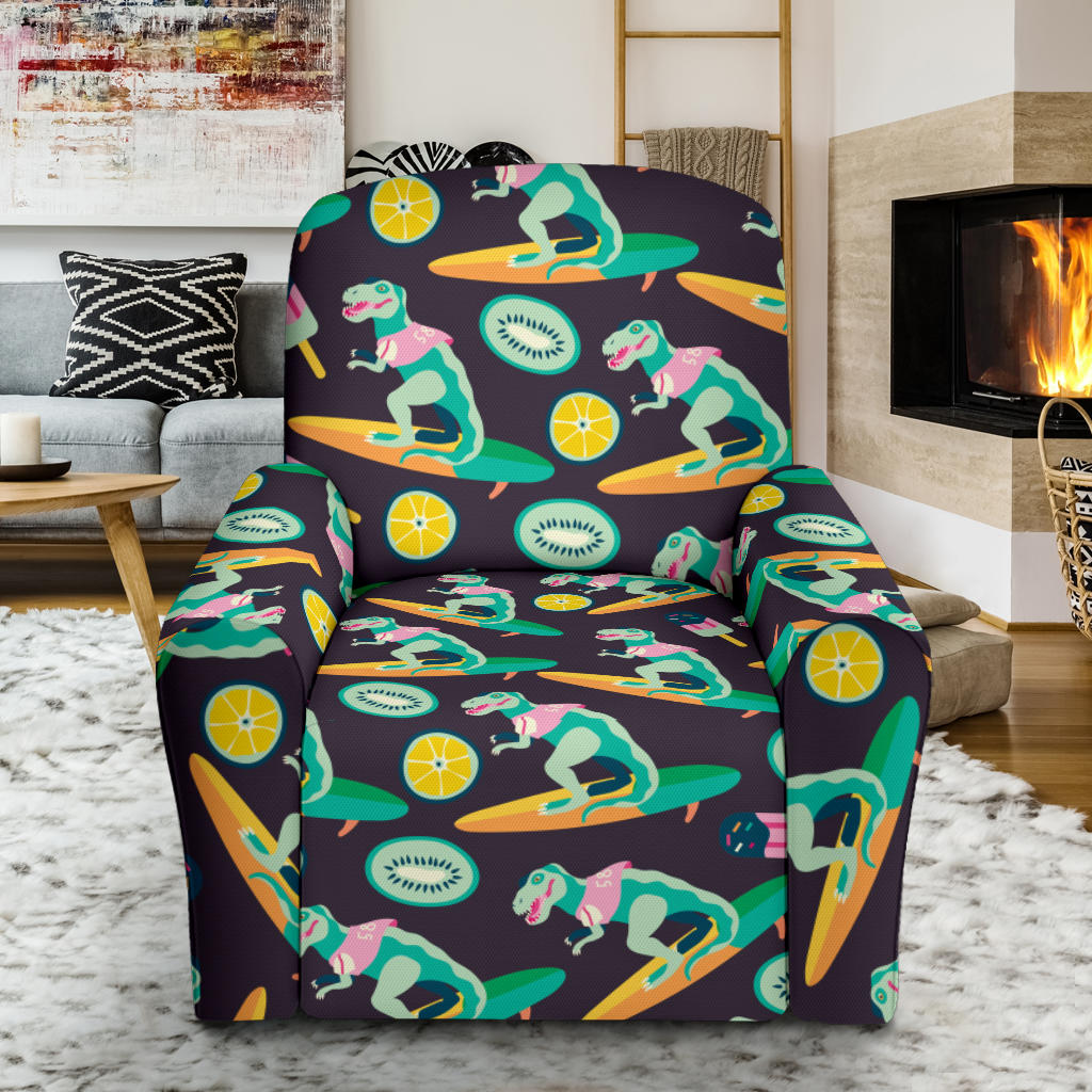 Surfboard T Rex Print Design LKS301 Recliner Slipcover with Pocket