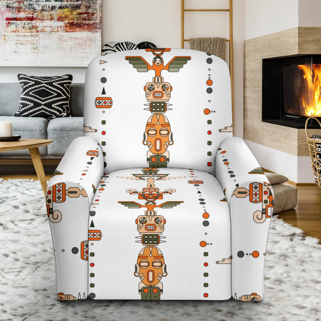 Totem Print Design LKS302 Recliner Slipcover with Pocket