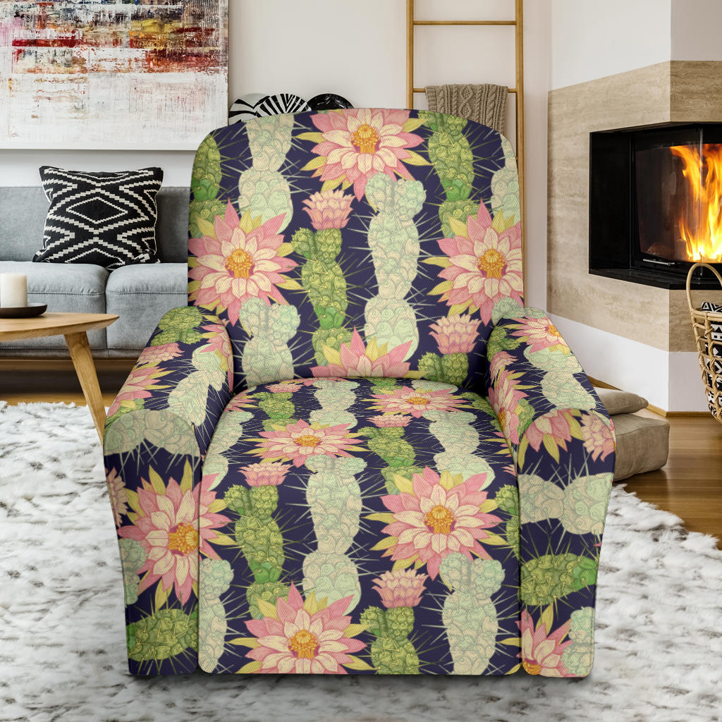 Cactus Pattern Print Design 01 Recliner Slipcover with Pocket
