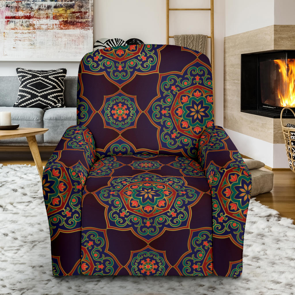 Medallion Pattern Print Design 03 Recliner Slipcover with Pocket
