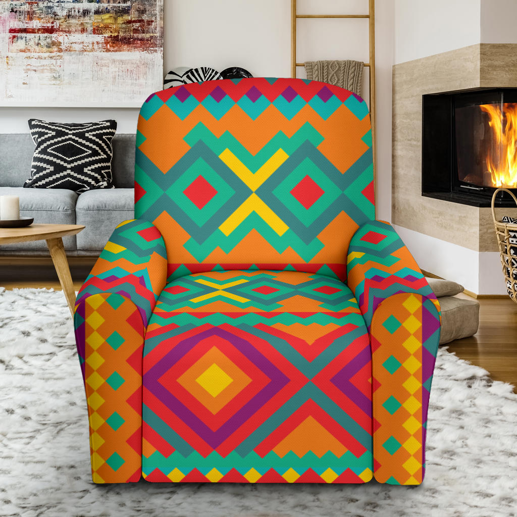 Mexican Pattern Print Design 04 Recliner Slipcover with Pocket